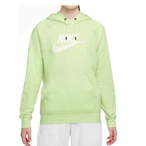 Nike Sportswear Essential Hoodie Lime Ice Pullover Logo Women Small‎ BV4126 303